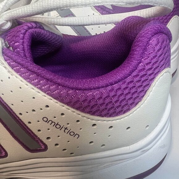 Adidas Sneakers Womens 6.5 White Purple Ambition II Lace Up Athletic Running - Picture 5 of 12